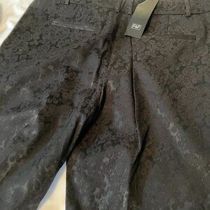 F & F Jacguard tone on tone BLack dress pant-Size 10 Black